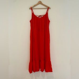 Ava & Viv Women’s Dress Tassel Tie Dark Orange/Red Adjustable Straps Pockets 2X